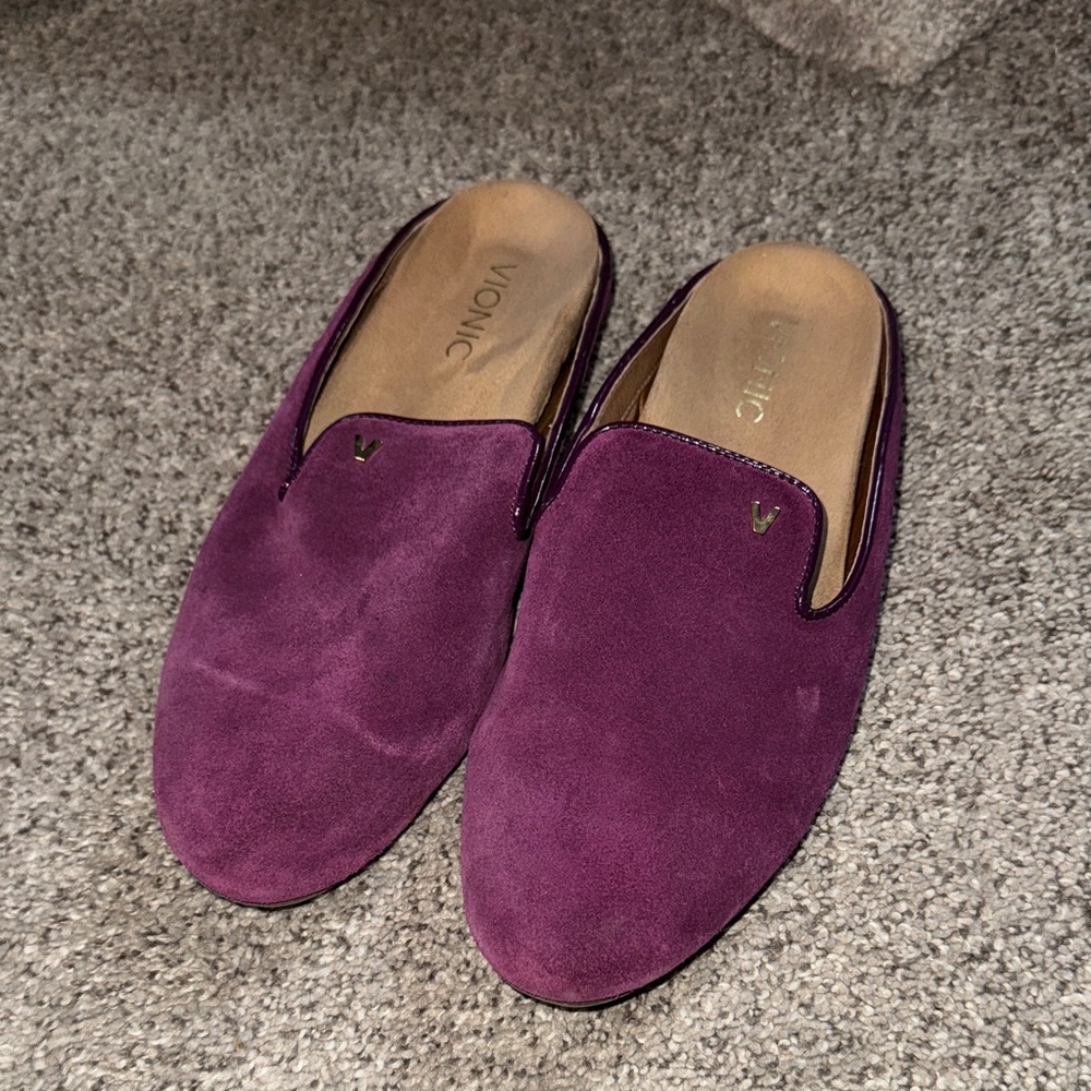Vionic Plum Suede Slip-On Shoes